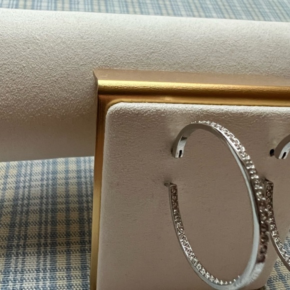 Swarovski Hoop Earrings Silver Cubic Zirconia - Picture 4 of 4